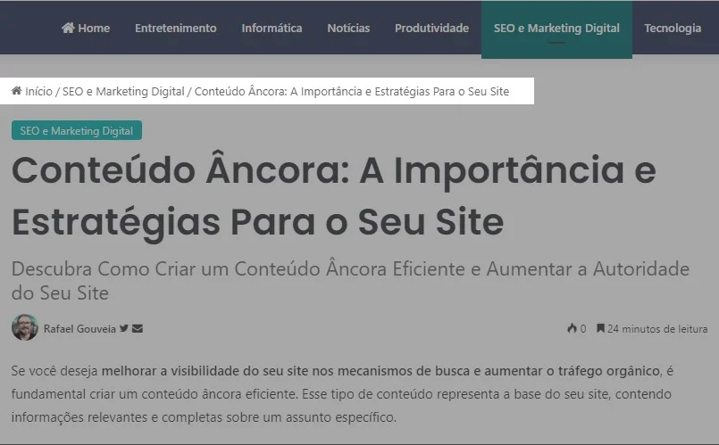 caminho de navegacao