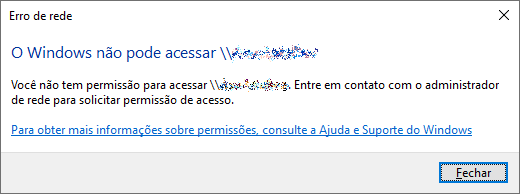 O Windows nao pode acessar permissao de acesso 1