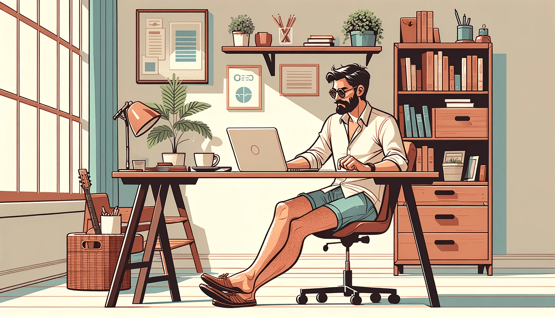 Um profissional equilibrado: encontrando o foco e produtividade no ambiente de home-office.