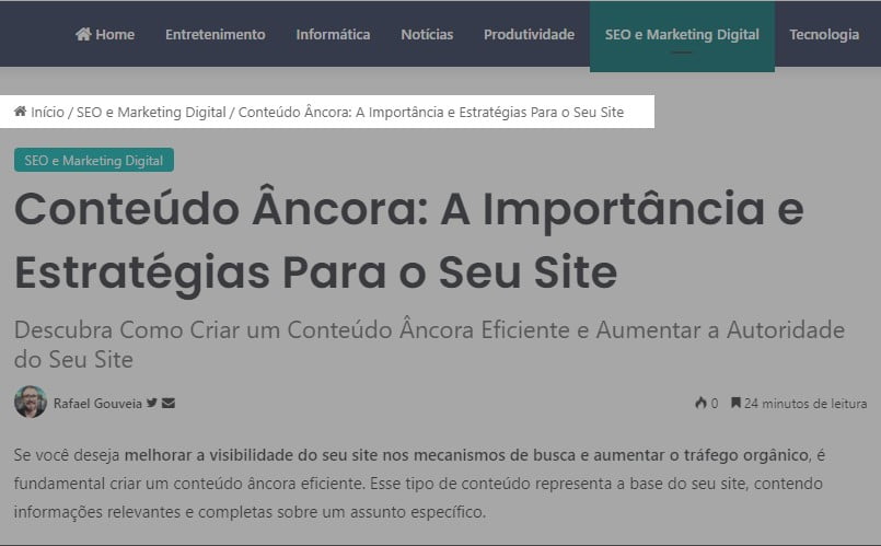 caminho de navegacao