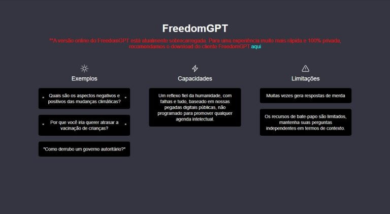 FreedomGPT: A Versão sem censura e ousada do chatGPT 35 FreedomGPT: A Versão sem censura e ousada do chatGPT